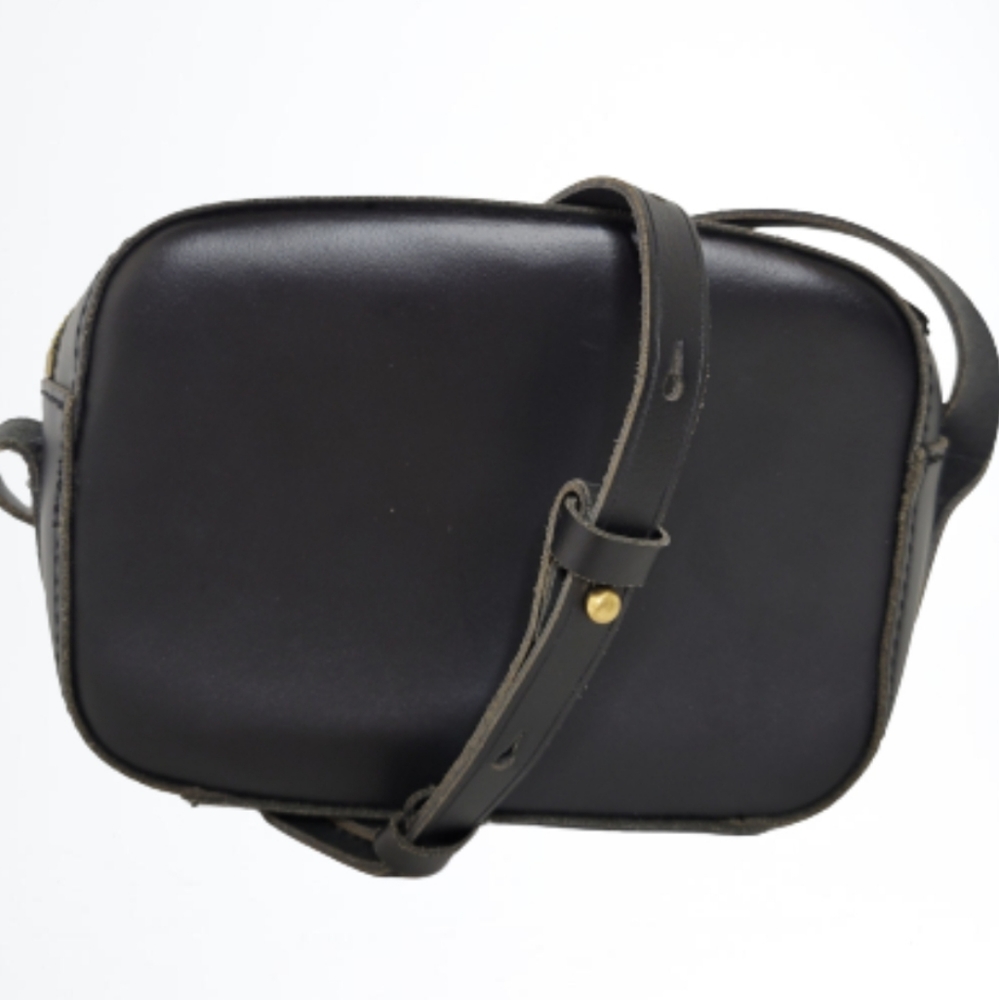 J Crew Marlo Black Leather Crossbody Purse